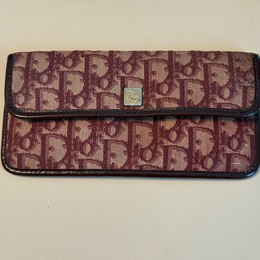 Dior Rich Burgundy Vintage Oblique Wallet
